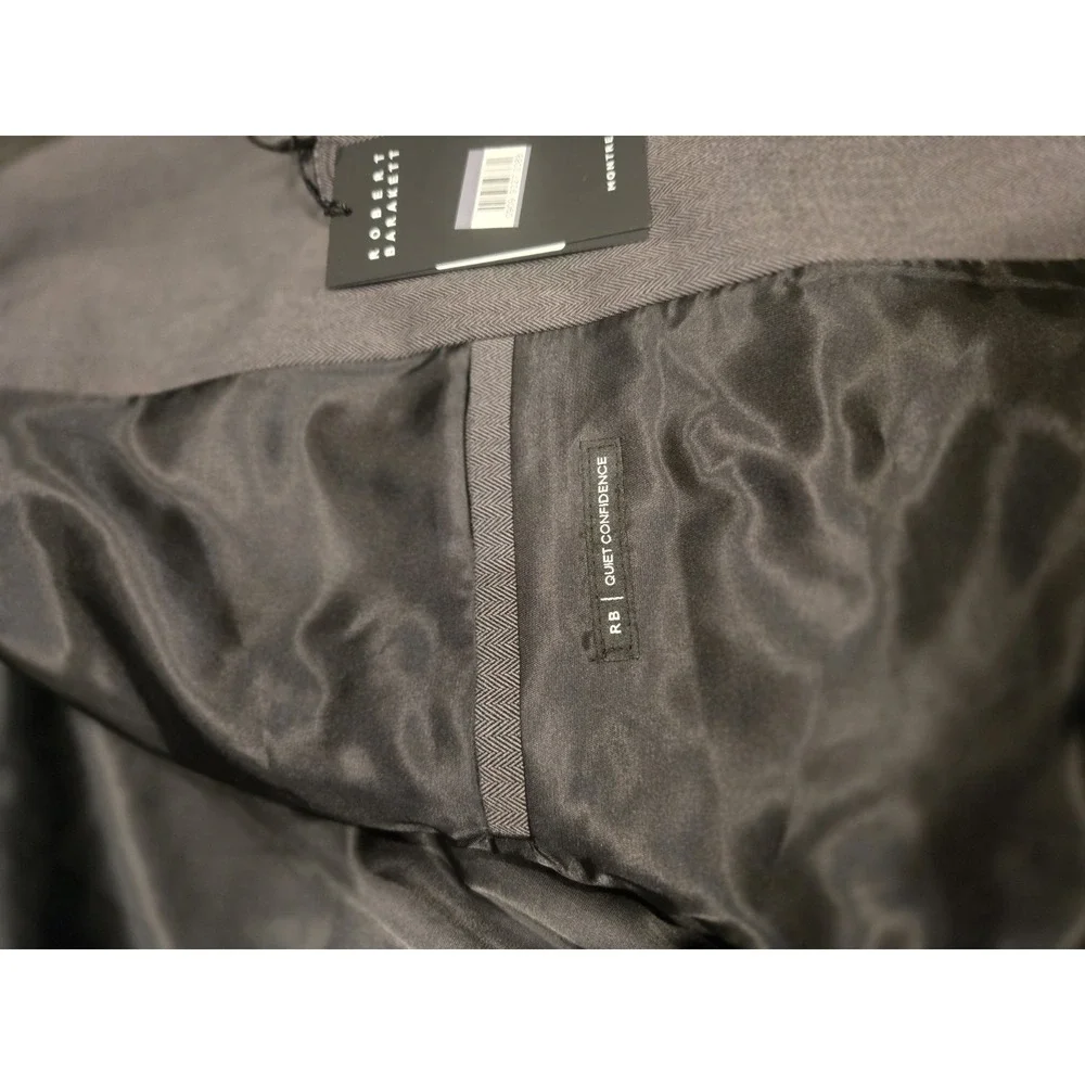 Robert Barakett Corsa Shirt Jacket Mens Large Gray Herringbone NWT RB323347